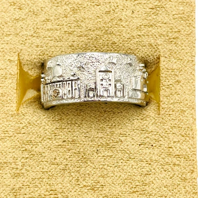 Anillo Karis Natural Champagne Diamante Acento Banda en Platino Bond Israel Judaico Foto 1 de 4