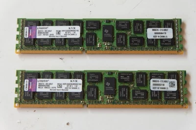 LOTE DE 2x 8 GB Kingston KVR1333D3D4R9SK2 DDR3-1333 ECC memoria registrada Foto 1 de 4