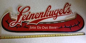 SELTENE Leinenkugel's Bier Metall Bar Schild "Join Us Out Here"...34" breit x 14" hoch - Bild 1 von 3