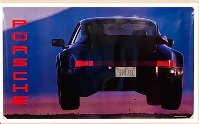 Póster Flying Porsche 911 1989 como aparece en Seinfeld ¡con certificado de autenticidad y tubo original! Foto 1 de 4