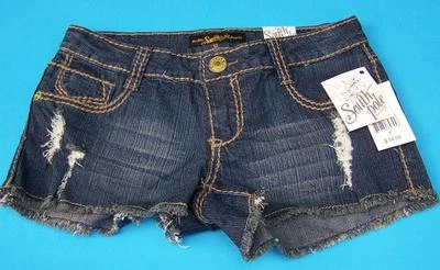 Pantalones Cortos Southpole Frayed Daisy Dukes Juniors Talla 1 Azul Denim Lavado Nuevos con Etiquetas Precio de venta sugerido por el fabricante $34 Foto 1 de 2