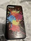 Housse de téléphone Keyway pour iPhone 8 Plus peinture colorée éclaboussure grain de bois LIVRAISON GRATUITE !