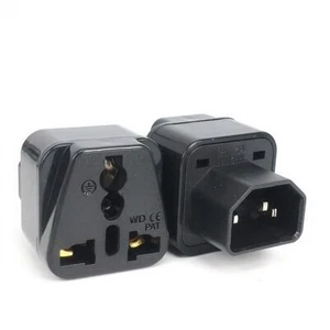 IEC 320 C14 Male to C13 Female 10A Power Adapter PDU UPS Conversion Plug- - Picture 1 of 9