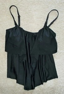 Swimsuit 2Bamboo Black Halter Top Ruffle Adjustable Medium - Picture 1 of 4