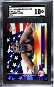Juegos Olímpicos de Estados Unidos 2024 Lilly King #143 refractor de bandera de Estados Unidos/76 SGC 10 - Imagen 1 de 1