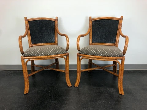 FONG BROTHERS Faux Bamboo Dining Armchairs - Pair A Cover