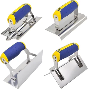 Stainless Steel 4 Pcs Drywall Corner Knife Set, Corner Trowel Concrete Hand Edge - Picture 1 of 12