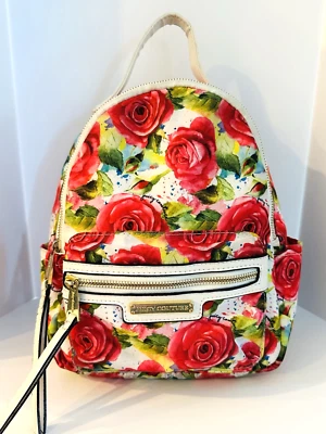 JUICY COUTURE  Rose Rosie Floral Pink MINI Backpack 12” x 10” Adjustable Straps! - Image 1 of 4