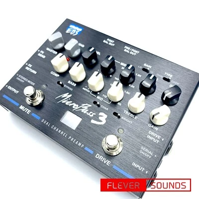 EBS MicroBass 3 Preamplificador de Bajo Pedal de Efectos 2 Canales Limpieza/Conducción Sintonizador Compresor Foto 1 de 4