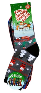 Boys - Novelty Christmas Socks - 6 Pairs - 6-8.5 - Brand New - Picture 1 of 1
