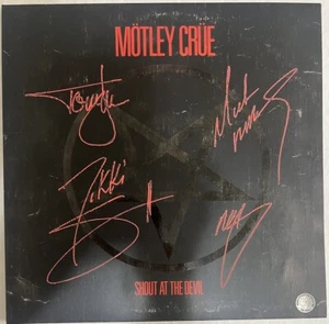 Motley Crue autentico raro disco LP autografato firmato a mano con certificato di autenticità - Foto 1 di 13