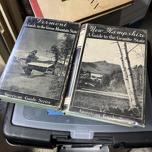 2 New England Travel Books American Guide Series New Hampshire + Vermont 1937 8 - Picture 1 of 12