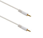 Steren 6-ft. 1/8" (3.5mm) Male to Male Cable - White with Gold Connectors