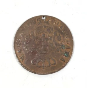 Portugal 20 Reis 1795 Overstrike 1792 10 Reis Host Coin Bad Stamp - Picture 1 of 2