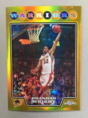 Brandan Wright 2008-09 Topps Chrome Refractor Gold /50 GOLDEN STATE WARRIORS - Image 1 of 2