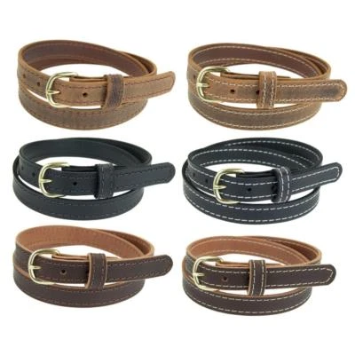 Cintura donna in pelle di bufalo per jeans_larghezza 1"_fibbia ottone_fatta a mano Amish_141 - Immagine 1 di 4