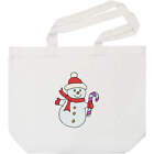 'Snowman With Candy Cane' Tote Shopping Bag For Life (BG00010957)