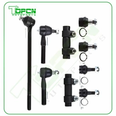 1980-1996 For Ford F-150 4WD 9pcs Front Tie Rods Ball Joints Adjusting Sleeves - Image 1 of 4