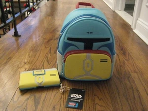 Loungefly Star Wars NYCC Exclusive Droids Boba Mini Backpack -Wallet Set New! - Picture 1 of 7