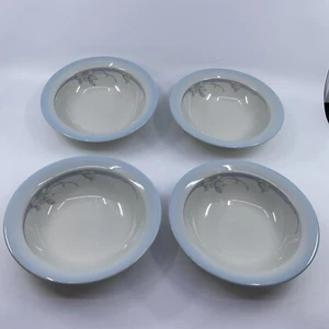 Set Of 4 Noritake Stoneware Rainbow End 7" Rimmed Cereal / Soup Bowls - Picture 1 of 7