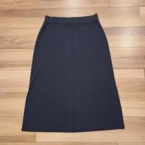 Talbots marineblauer Stretch-Maxirock zum Überziehen mit Seitenschlitzen Größe 1X - Bild 1 von 4