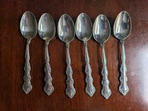 Vintage Oneida Mozart Set of 6 Teaspoons Spoons Deluxe Stainless Flatware  - Picture 1 of 4
