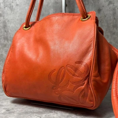 LOEWE Shoulder Bag Orange Nappa Leather Women's Vintage Rare Authentic - Image 1 of 4