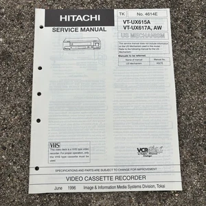 Hitachi VCR Manual de Servicio No. 4614E - VT-UX615A, VT-UX617A, AW - Imagen 1 de 1