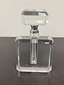 Crystal Art Deco Vintage Style Perfume Bottle Height 14.5 cm : Weight 542grams - Picture 1 of 5