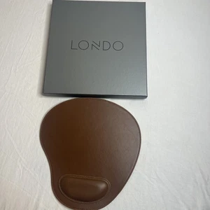 Tappetino per mouse Londo in vera pelle con poggiapolsi - antiscivolo - marrone chiaro - Foto 1 di 5