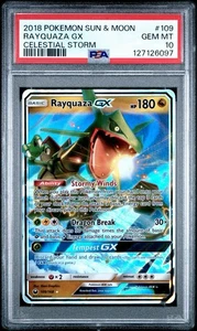 Pokemon Rayquaza GX PSA 10 Celestial Storm 2018 109 Sun And Moon - Picture 1 of 2