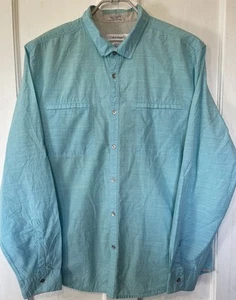 Calvin Klein Shirt Mens Large Blue Body Fit Button Up - Picture 1 of 11