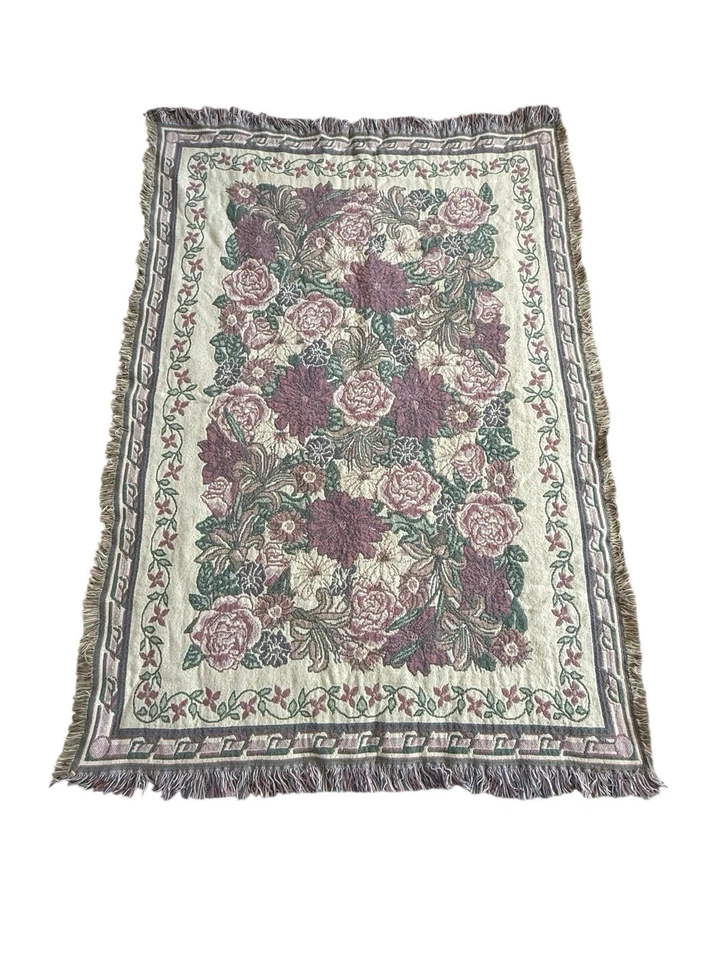 Винтажный гобелен стиль цветочный/розы плед MWW 1992 - Изображение 1 из 3