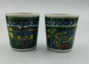 Starbucks Keramik Espresso Schnapsgläser Pike Place Weihnachten - 2er Set - Bild 1 von 12