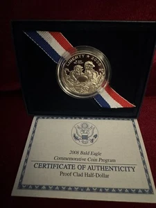 2008 S Bald Eagle Proof Commemorative Half Dollar 50c Box & COA - Picture 1 of 2