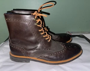 Cole Haan Ankle Boots Mens Sz 13 M Air Harrison Brown Wingtip Leather C10756 - Picture 1 of 12