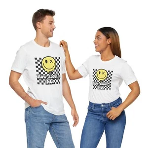  T-Shirt gelbes Smiley-Gesicht How About kein Schachbrettmuster Unisex  - Bild 1 von 31