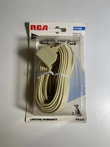 RCA TP237 25 Foot Duplex Modular Phone Line Cord - IVORY- 2 LINE JACK CORD -4PIN - Picture 1 of 8