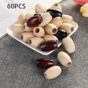 1/60Pcs 30mm Extra Large Natural Wooden Beads For Jewelry Making Large Hole 10mm