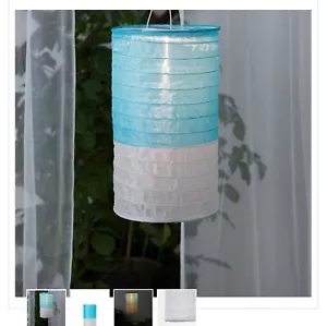 Lampada a sospensione/lanterna solare da esterno Ikea Solvinden blu/bianco 603.831.90 - Foto 1 di 3