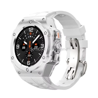 Funda de metal de lujo + Kit de mod de banda de silicona para reloj Samsung Galaxy Ultra/Ultra 2 Foto 1 de 4