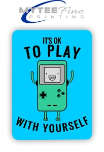 It's OK To Play With Yourself Spielekonsole METALLSCHILD PLAKETTE Mann HÖHLE Retro - Bild 1 von 4