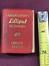 Miniature Book 1959 Langenscheidt's LILLIPUT Dictionary ENGLISH Danish L-61