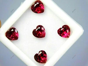 5 Stck. Natürliches Herz Rubin Rot Mogok 6x6 mm Lose Edelstein ZERTIFIZIERT - Bild 1 von 8