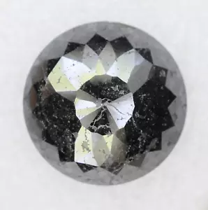 16.79 Ct Natural Loose Black Color Round Rose Cut Beautiful Engagement Diamond - Picture 1 of 11