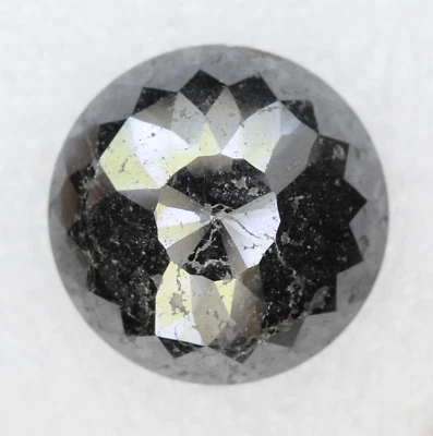 16.79 Ct Natural Loose Black Color Round Rose Cut Beautiful Engagement Diamond - Image 1 of 4