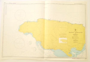 Nautical Map Western Approaches to Jamaica, 1980, 42" by 28" - Picture 1 of 5