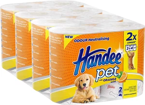 Pet Orange Scent Odour Neutralising 2 Ply Double Length Pet Towel (8 Rolls of 12 - Picture 1 of 12