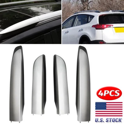 4X Roof Rack Rail End Cover Replacement For Toyota RAV4 2013 2014 2015-2017 2018 - Image 1 of 4