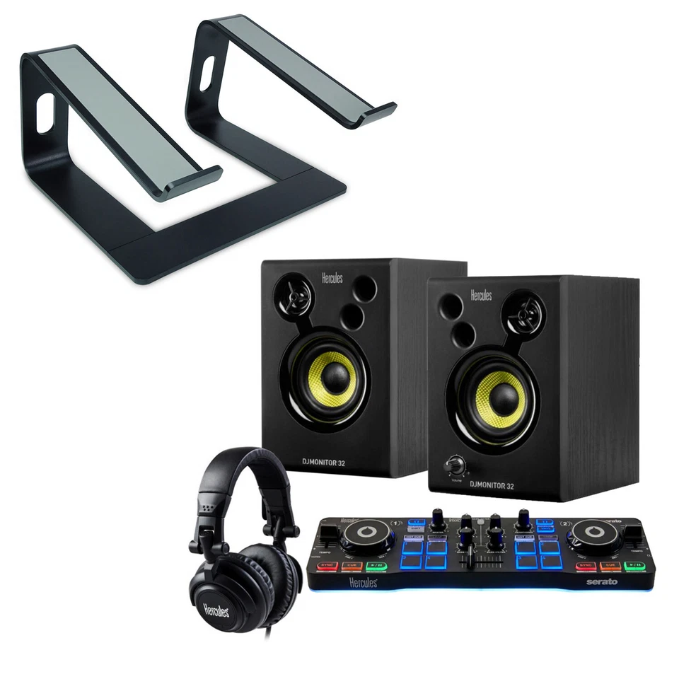 Hercules DJ Starter Kit DJ-Controller Set + keepdrum Laptopständer Schwarz - Bild 1 von 4